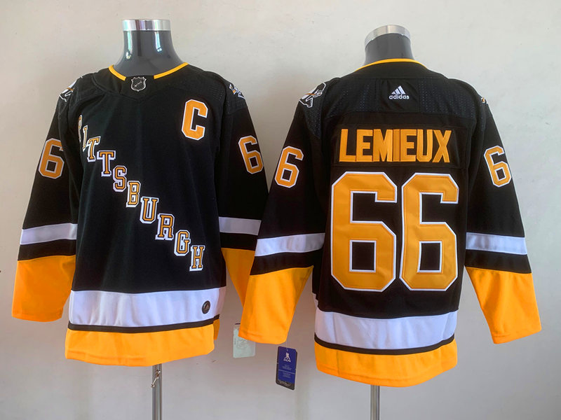 Men's Pittsburgh Penguins Mario Lemieux #66 Black Jersey